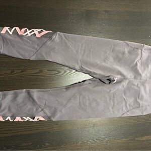Fabletics Gray Leggings with Pink Accents